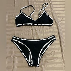 B/W 2 Piece Swim Medium Adult